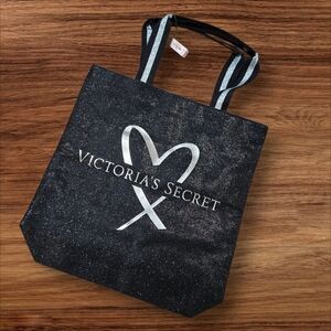 Victoria's Secret Black Glittet Tote Bag NWT